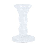Clear Glass moulded Candlestick Small