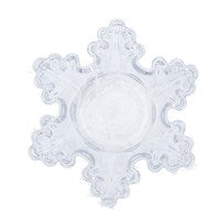 Clear Glass Snowflake Tealight Holder