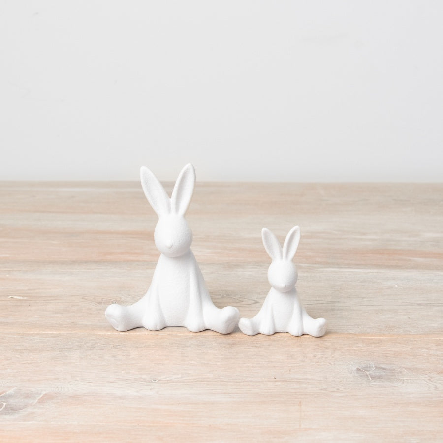 Small White ceramic Bunny Ornament