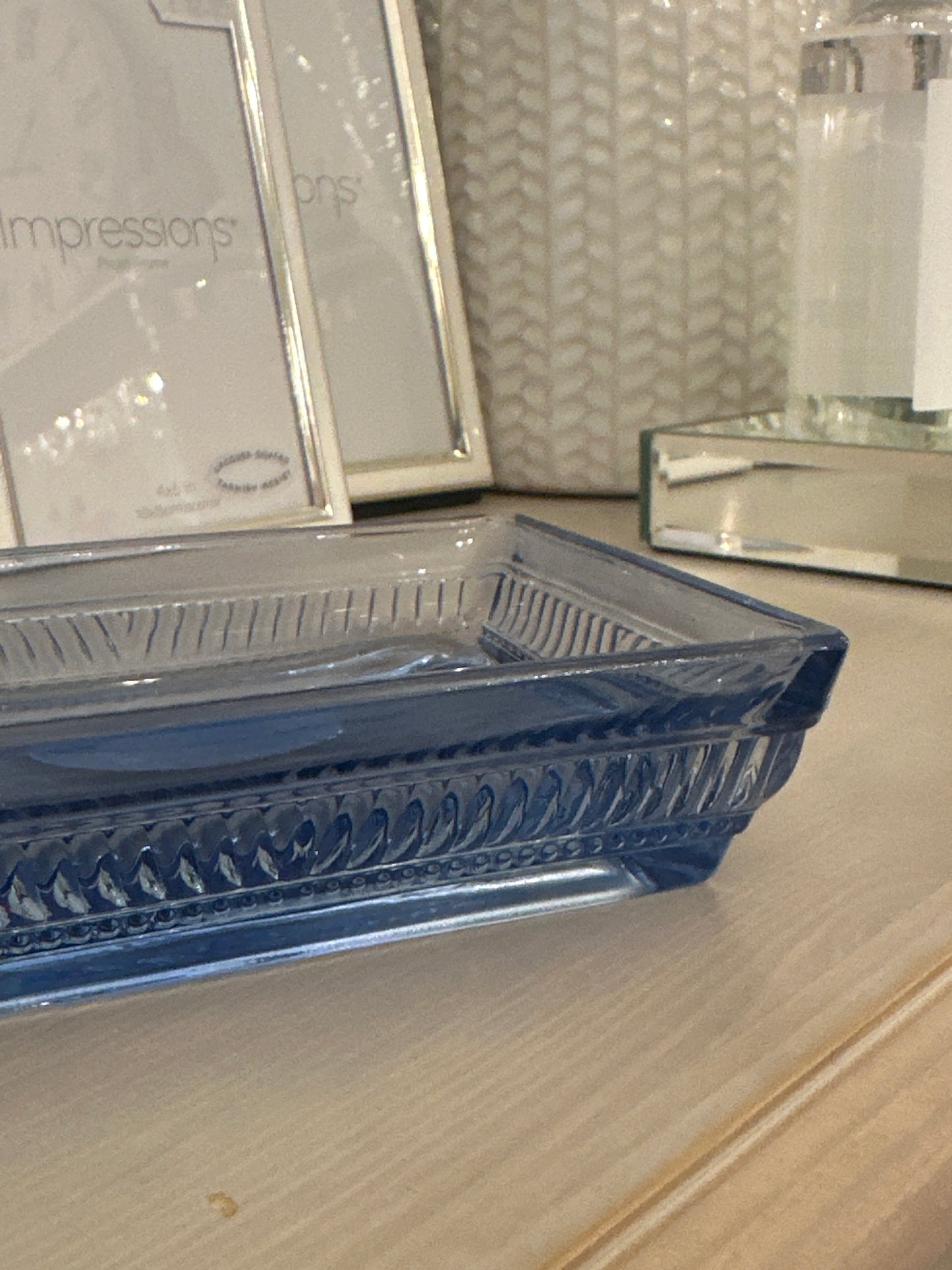 Blue Glass Soap Dish