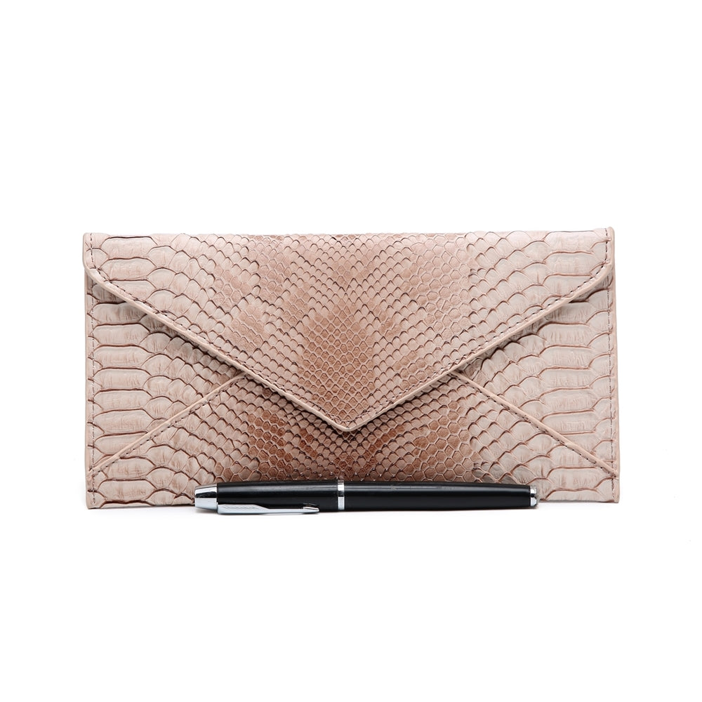 Beige Snake skin pouch
