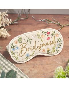 Wedding Bridesmaid Embroidery & Glass Beads Velvet Eye Mask