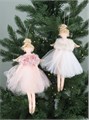 Pink/White Fabric Fairies with Faux Fur Top