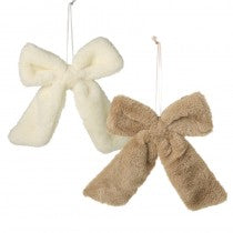 Fluffy Cream or Beige Bow Hanging Decoration