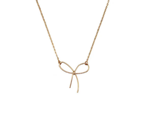 Ribbon Necklace - Gold colour