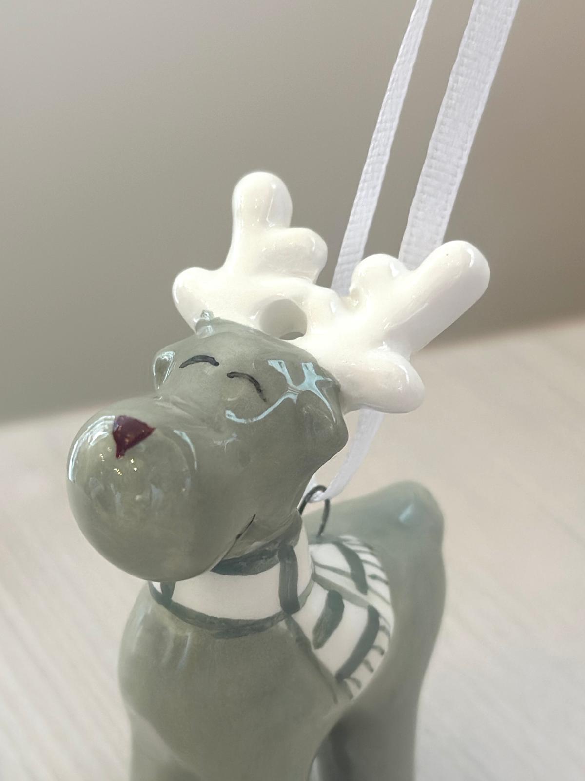 Green Hanging Reindeer Decoration
