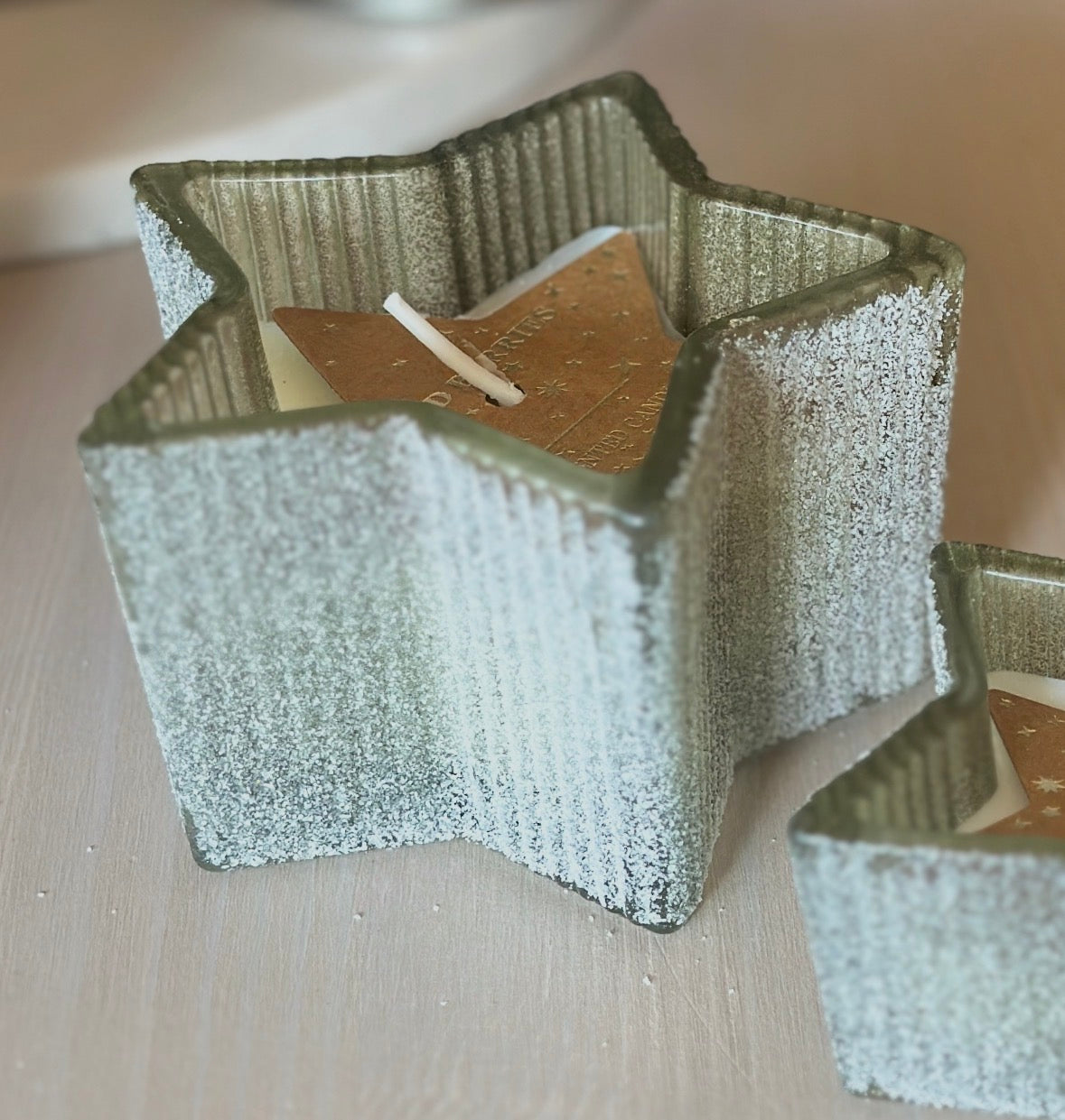 Glass Star Candle - Medium