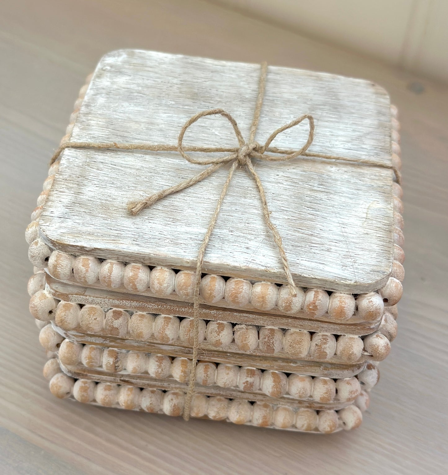 Mango Wood Square Beaded Coasters
