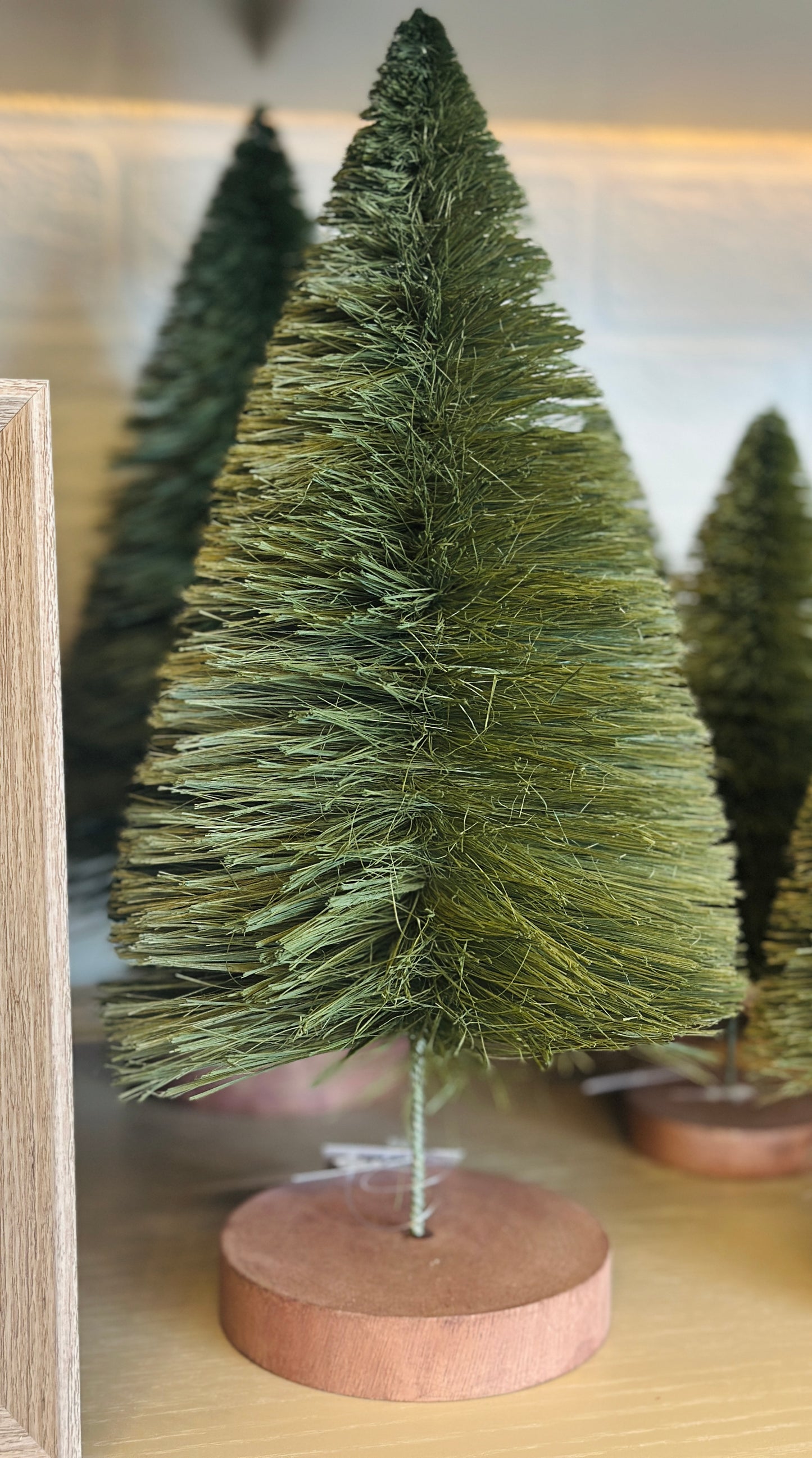 Matt Green Bristle Tree on Log (Large) christmas