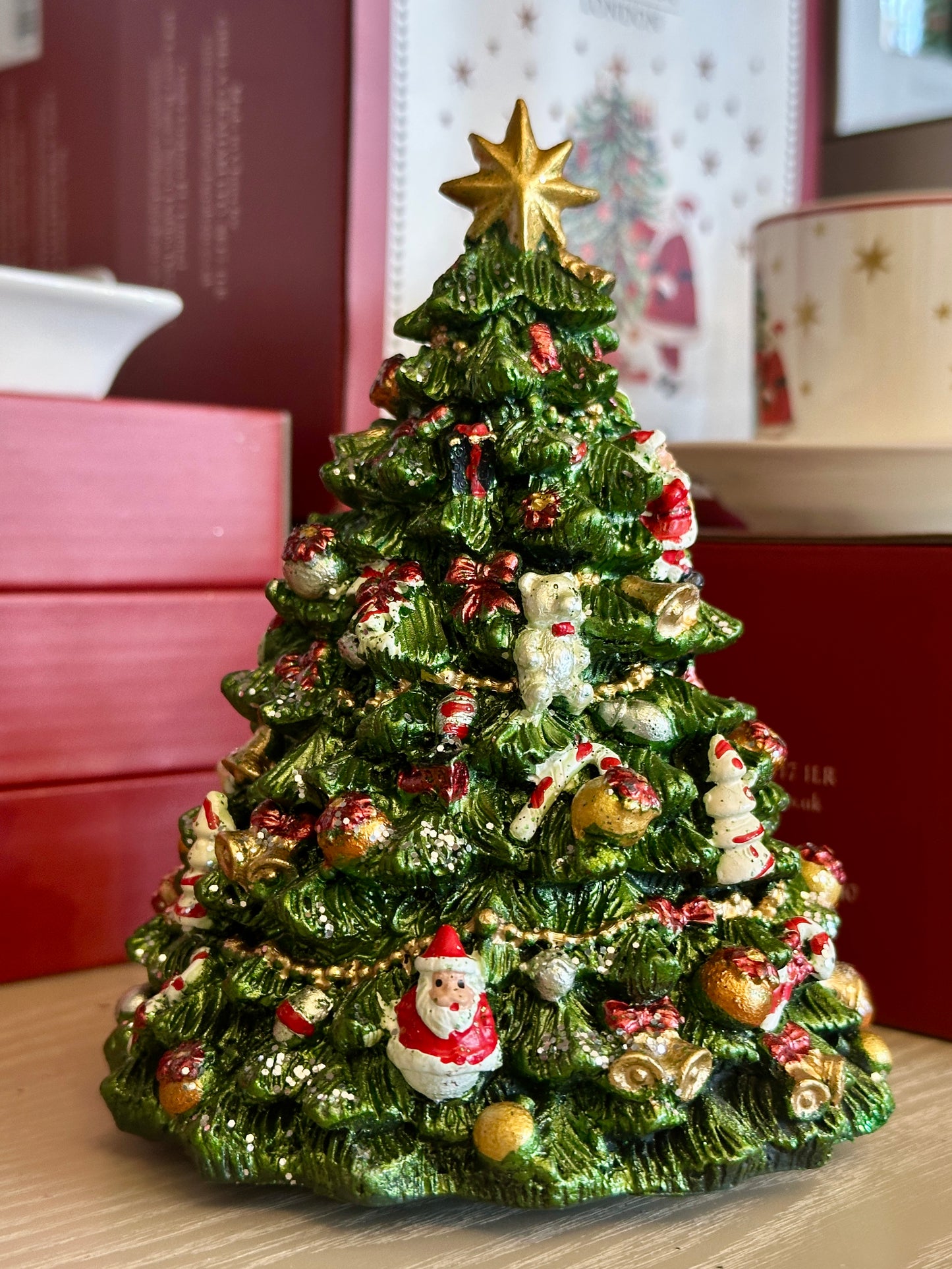 Revolving Resin Christmas Tree Music Box christmas