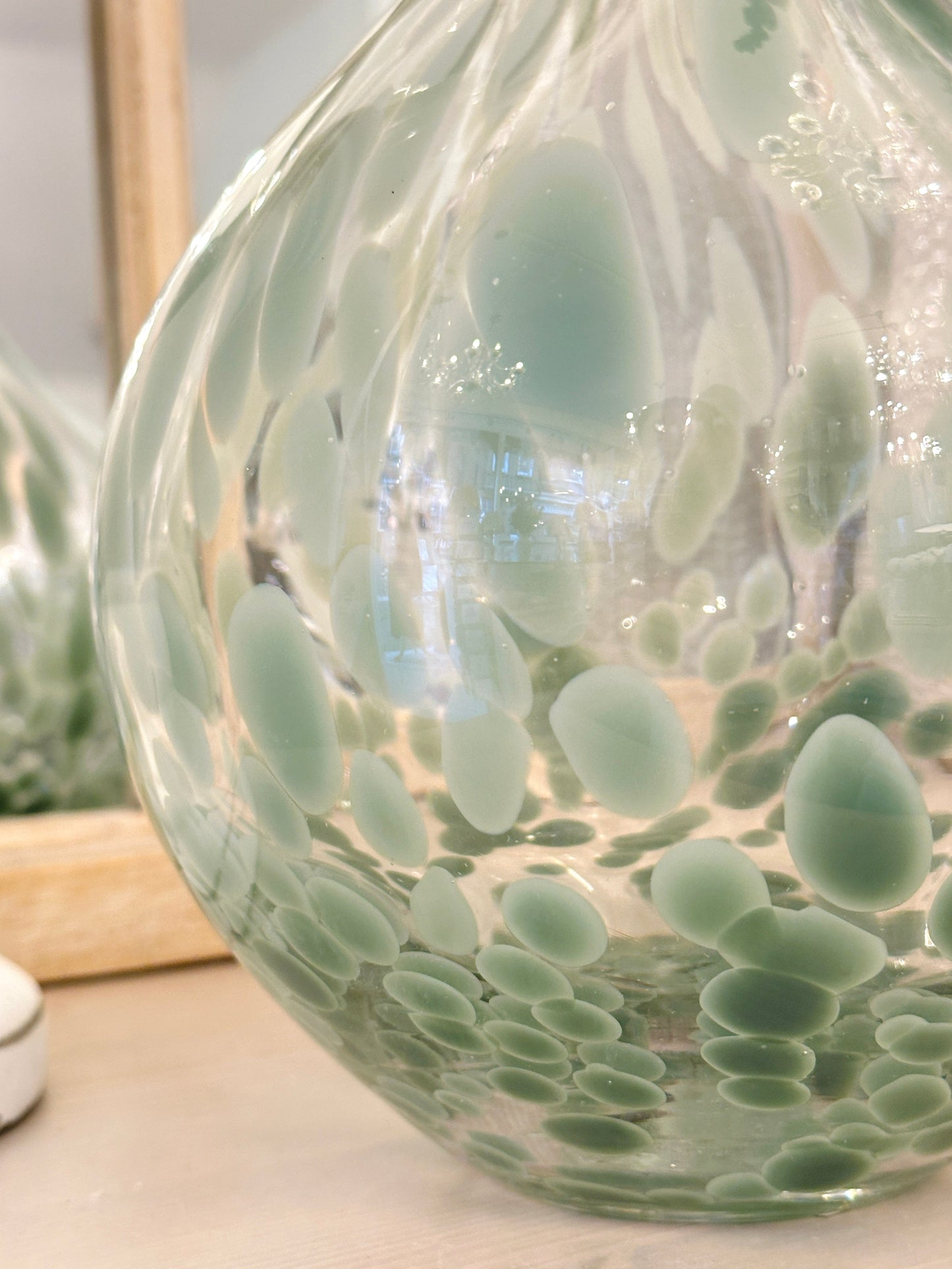 Sage Green Tortoiseshell Glass Bulb Vase Josefina Online