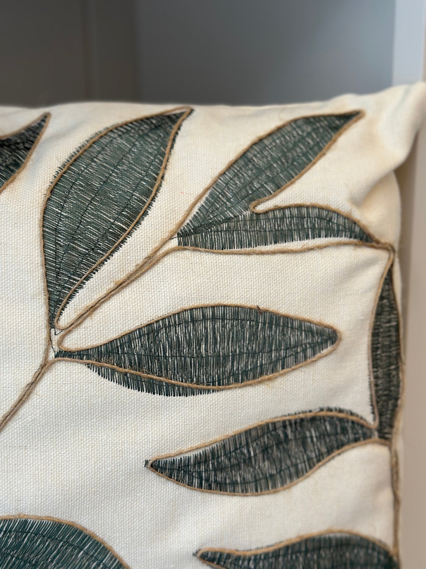 Embroidered Leaves Cushion Josefina Online