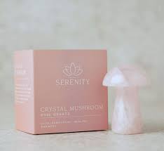 Serenity Crystal Mushroom - Rose quartz