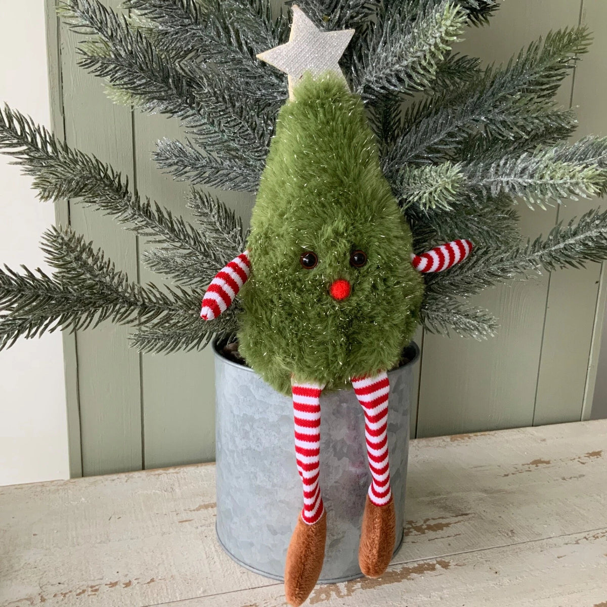 Fabric Christmas Tree Man Shelf Sitter