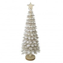 Beige & White Snowflake Tree