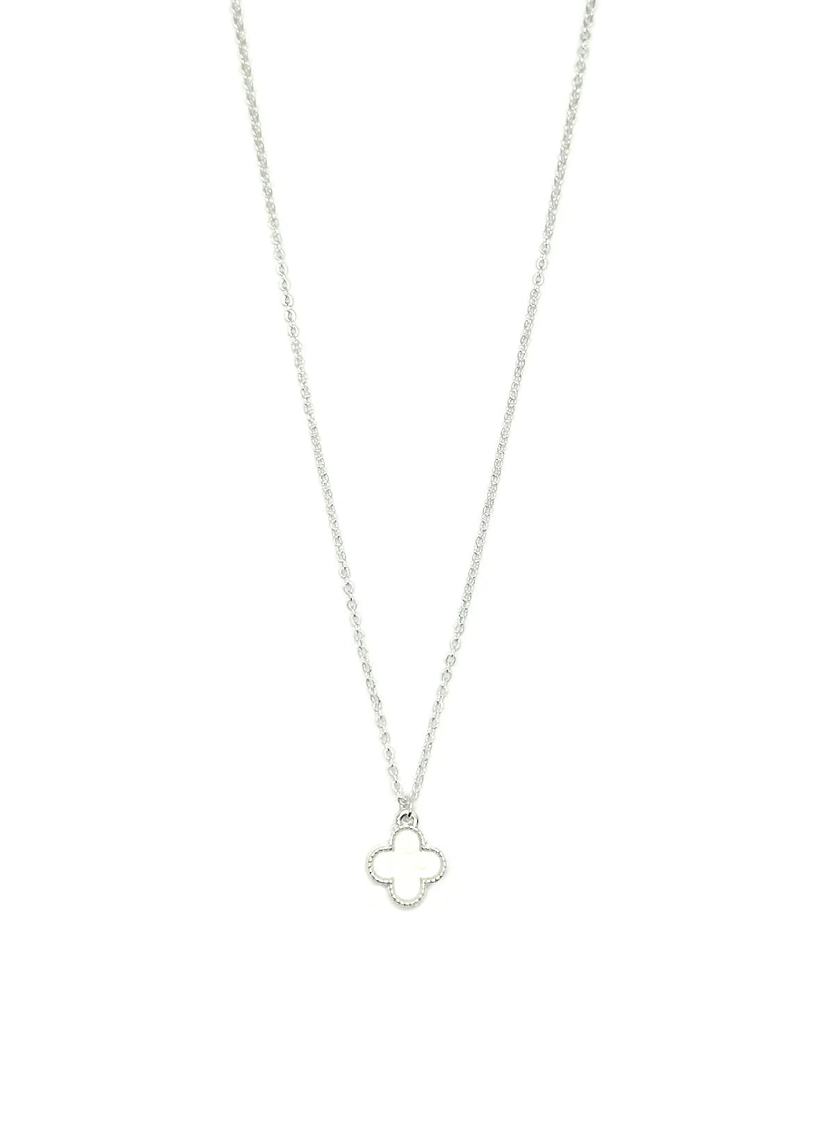 Clover White on Silver Necklace Josefina Online