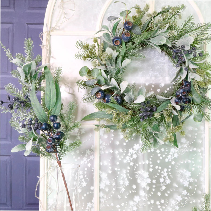 Winter Wreath with Blue