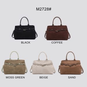 Soft Suede Shoulder Bag with additional longer strap - Beige