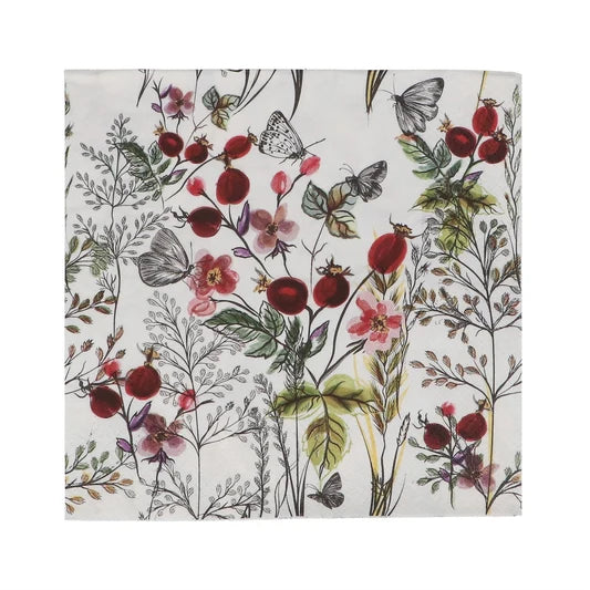 Rosehip & Butterfly Paper Napkin Pack 20