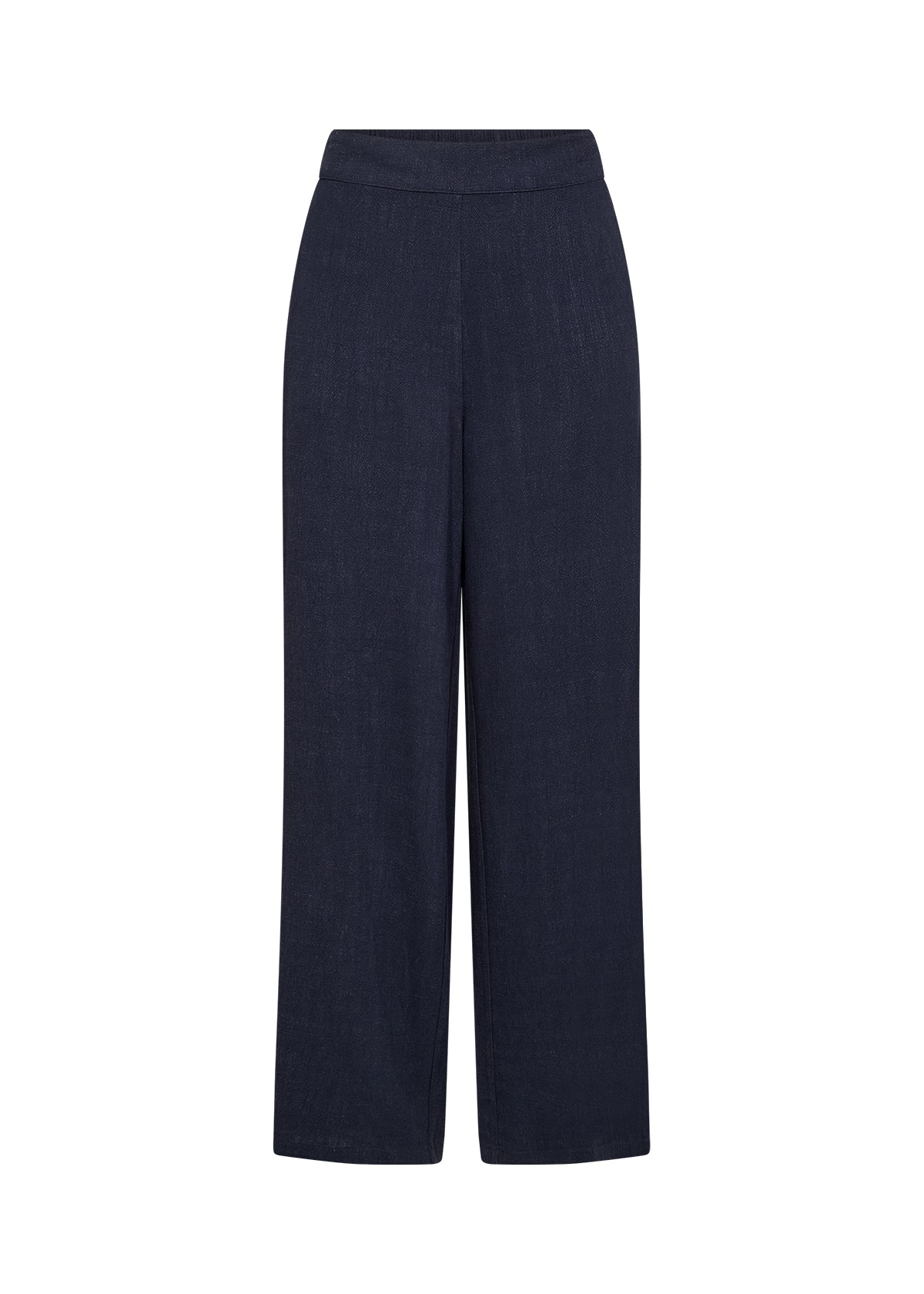 Linen blend trousers  - Navy