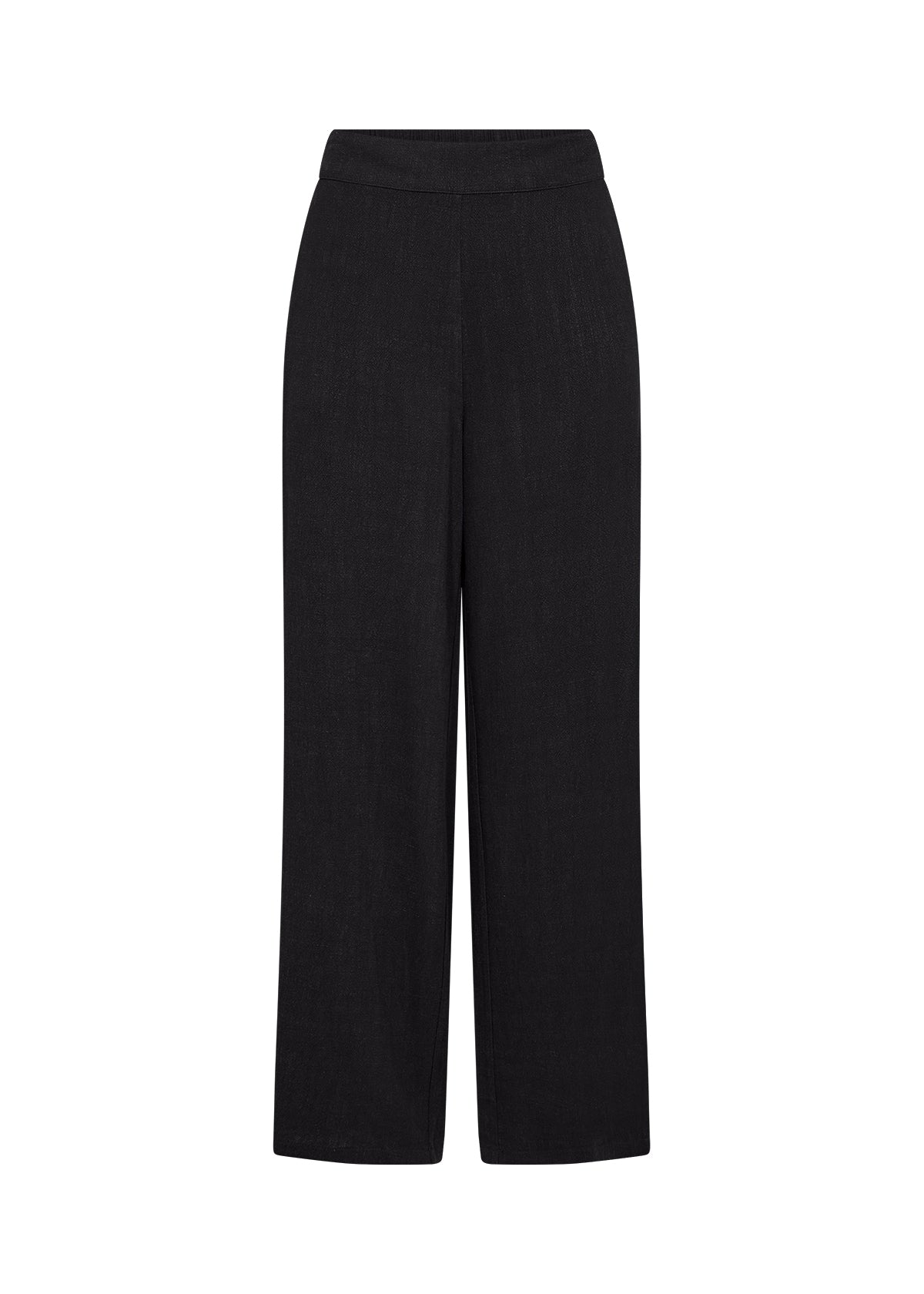 Linen blend trousers  - Black