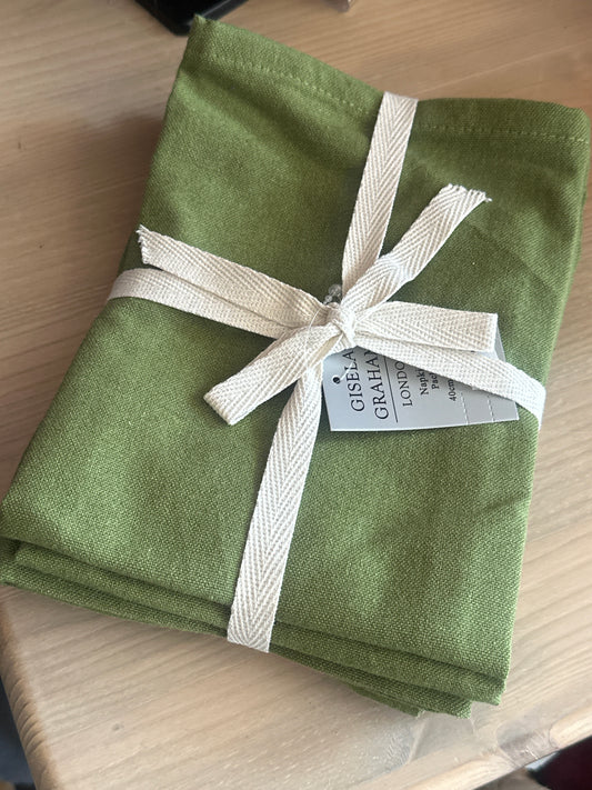 Moss Green Cotton Mix Napkin (Pack of 4)