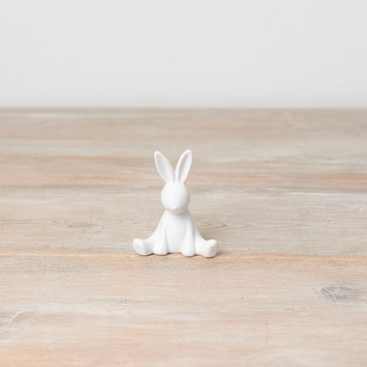 Small White ceramic Bunny Ornament