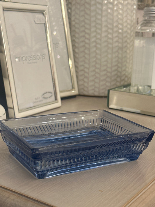 Blue Glass Soap Dish