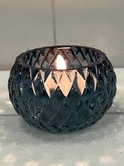 Blue Diamond Pattern Tealight Holder Josefina Online