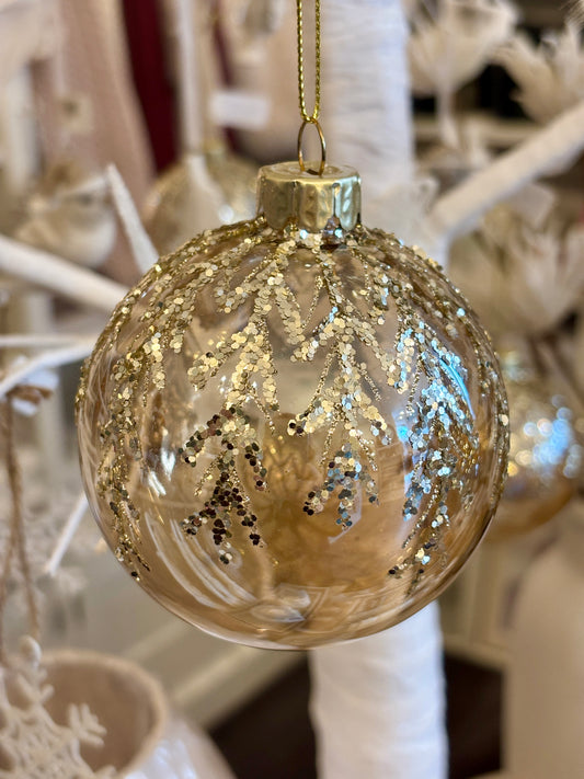 Opaque Glass Glitter Bauble