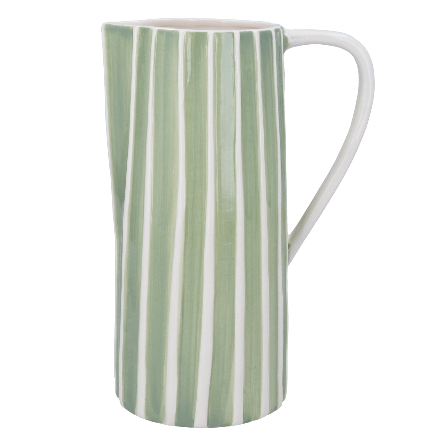 Green & White Ribbed Jug (Large) Josefina Online