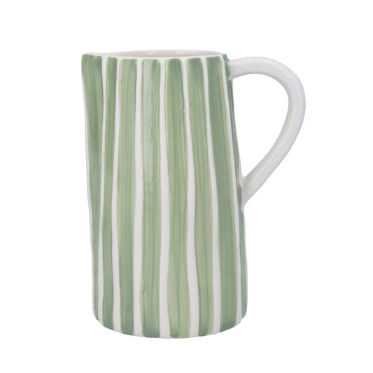 Green & White Ribbed  Jug (Medium) Josefina Online