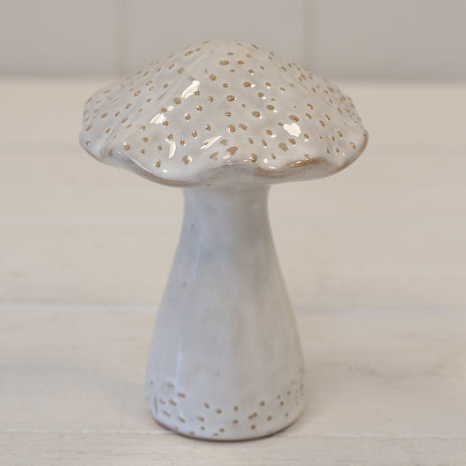 Stoneglazed Speckled Ceramic Mushroom Ornament