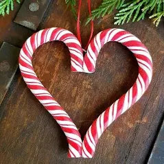 Acrylic Candy Cane Heart Decoration (10cm)