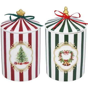 Ceramic Jar Soy Candle - Stripe