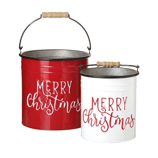 Merry Christmas Buckets (set of 2)  christmas