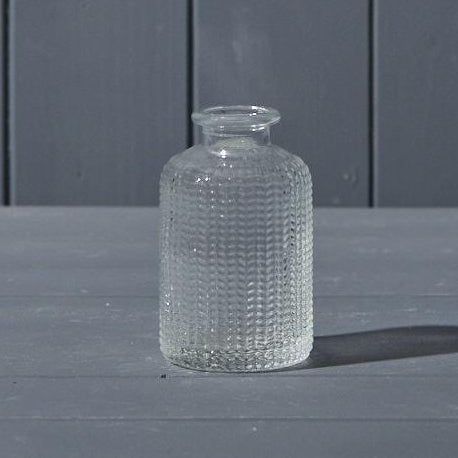 Clear Glass Dimpled Bud Vase/Bottle