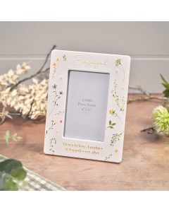 'Engaged' Ceramic Photo Frame with 3D Elements