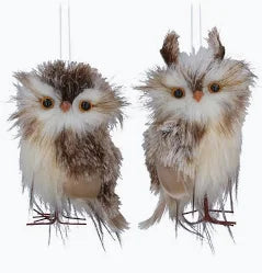 Fluffy Feather Owl Decoration
