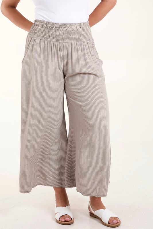 Pinstripe Wide leg trousers Beige Josefina Online