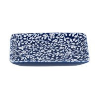 Navy Floral Trinket Dish - Small