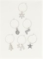 Silver Metal Glass Charms (pack of 6)