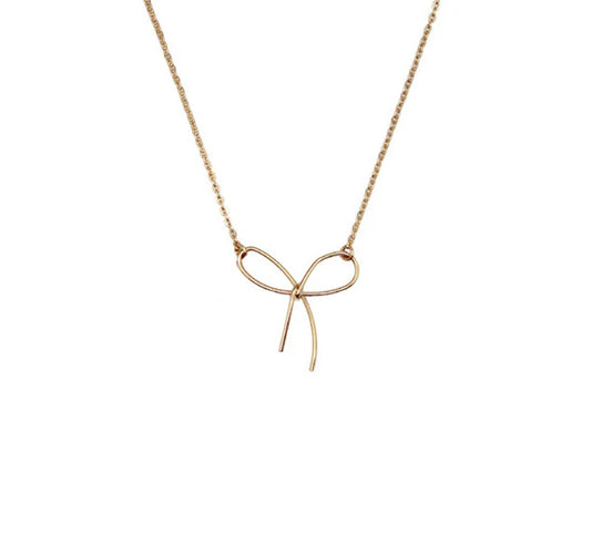 Ribbon Necklace - Gold colour