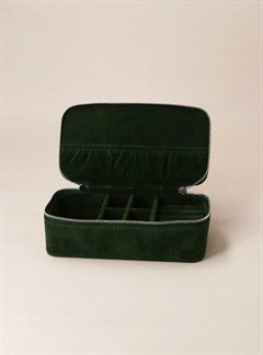 Green Velvet Rectangle Jewellery Box