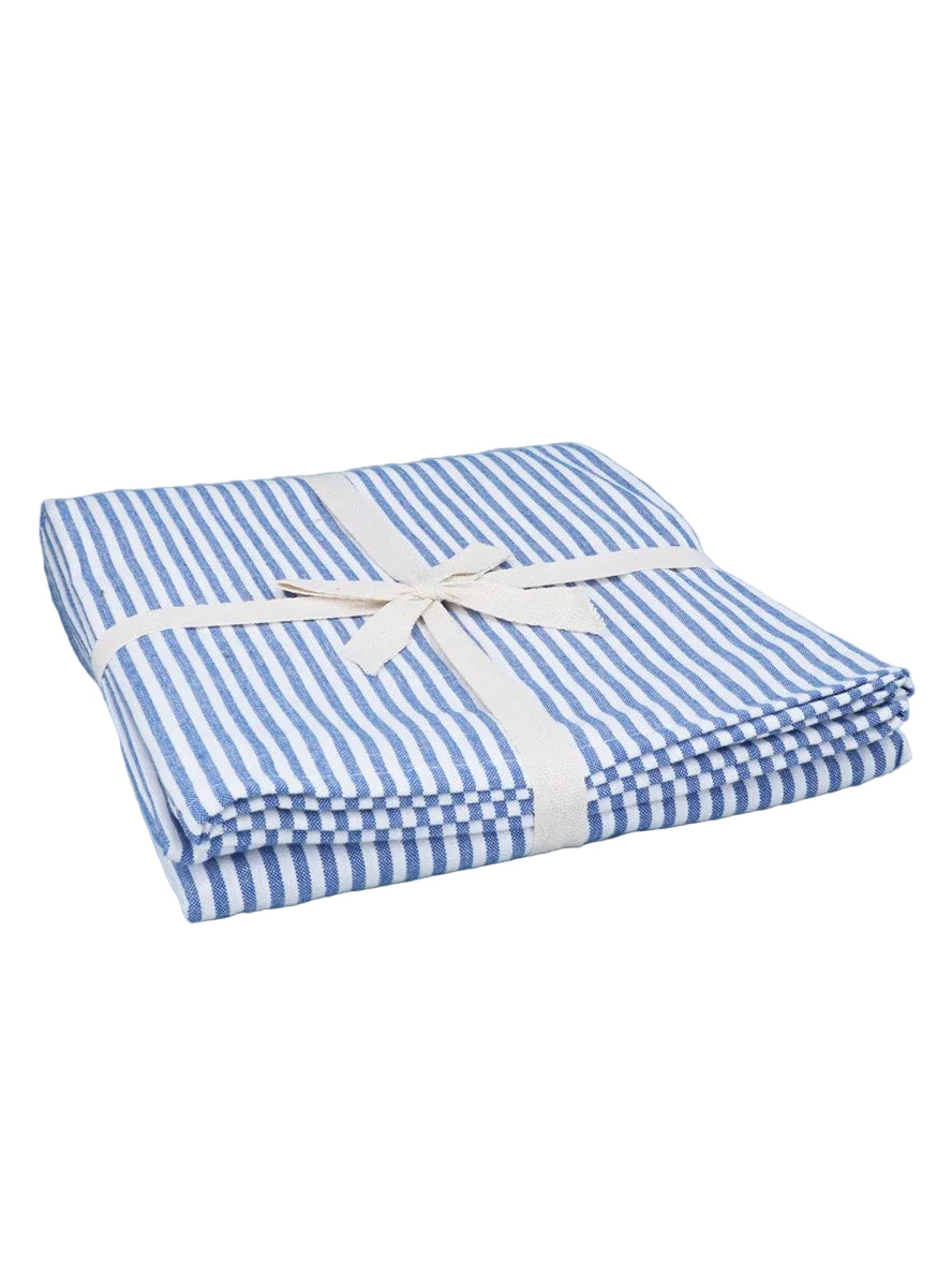 Blue Cotton Mix Stripe Tablecloth Josefina Online