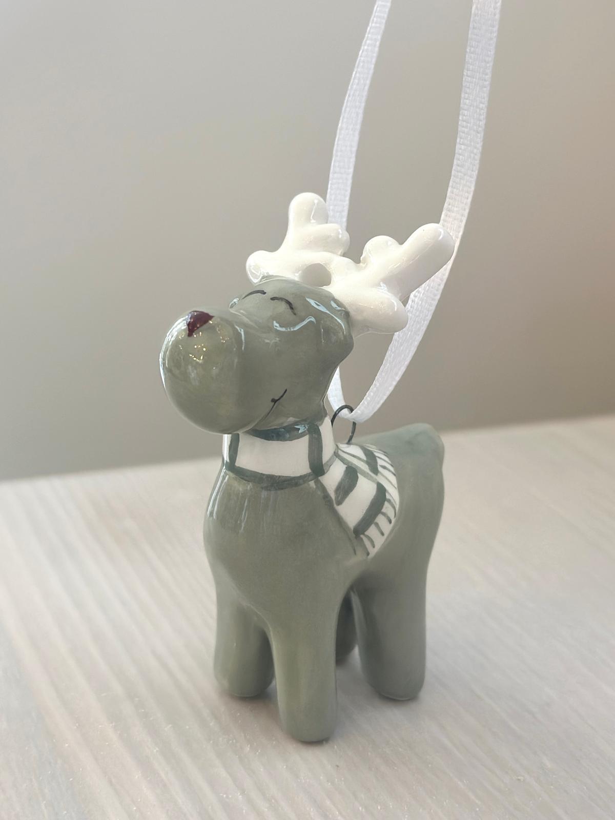Green Hanging Reindeer Decoration