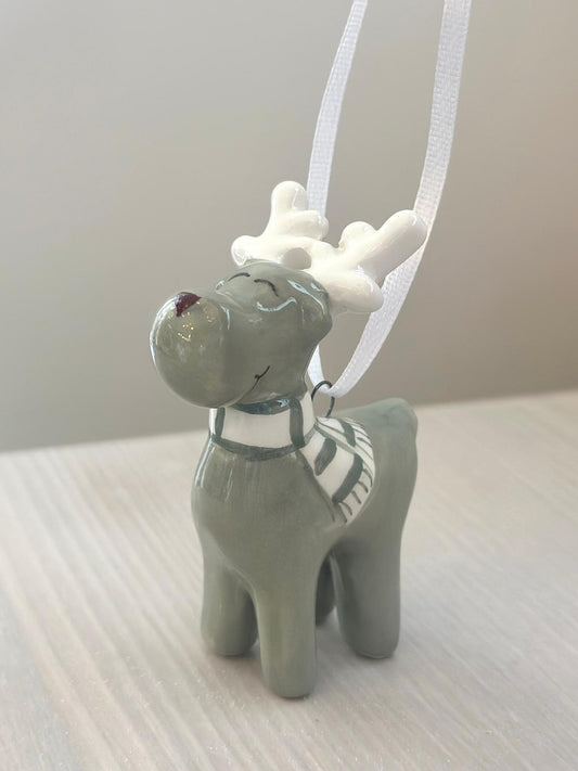 Green Hanging Reindeer Decoration