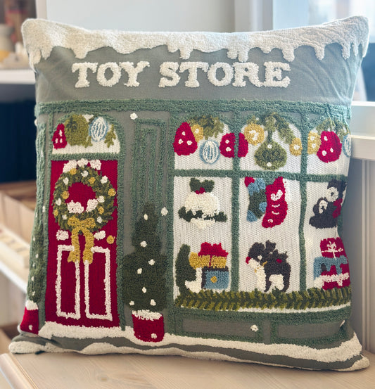 Toy Store Embroidered Cushion