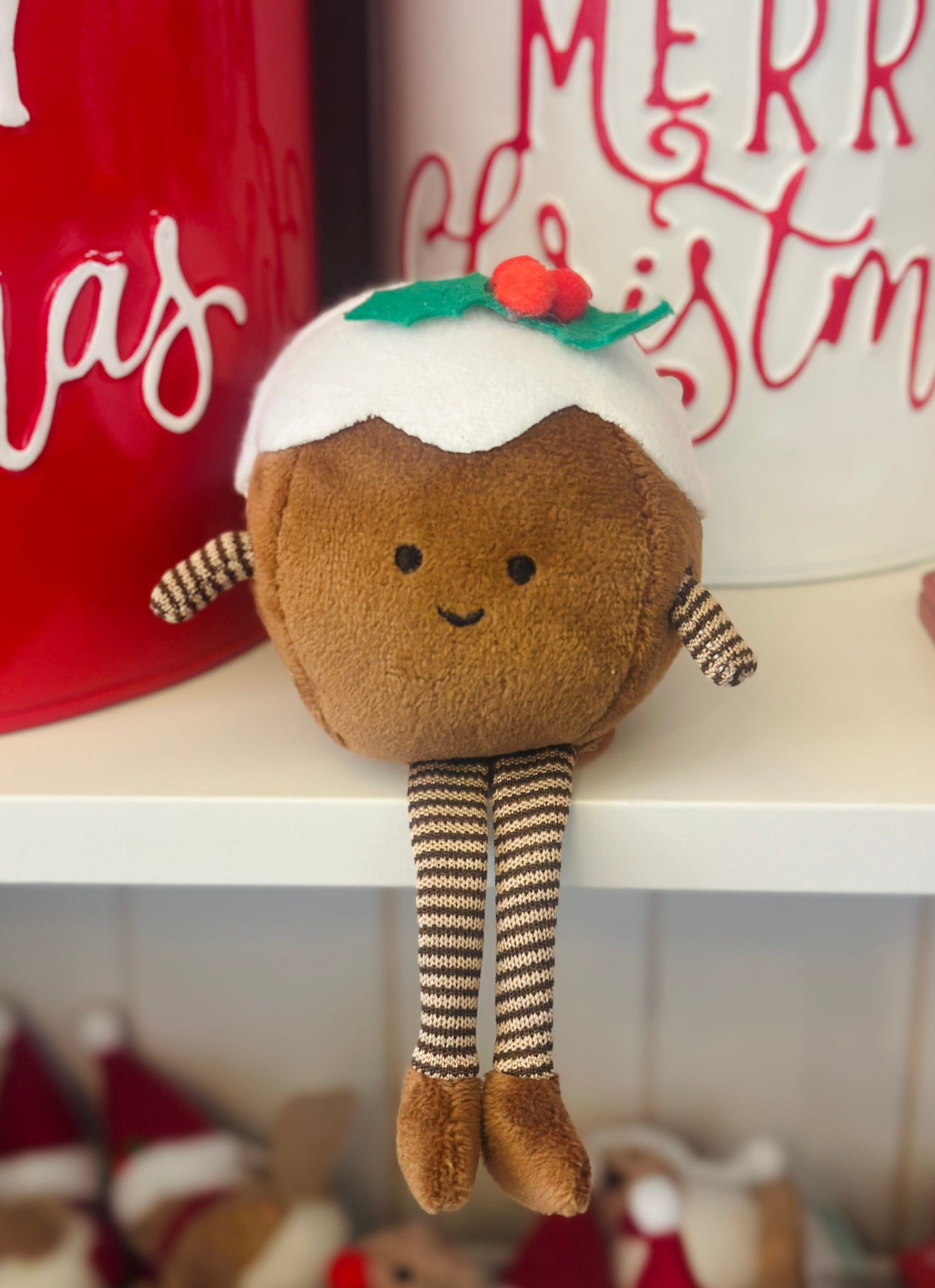 Fabric Christmas Pudding Man Shelf Sitter christmas