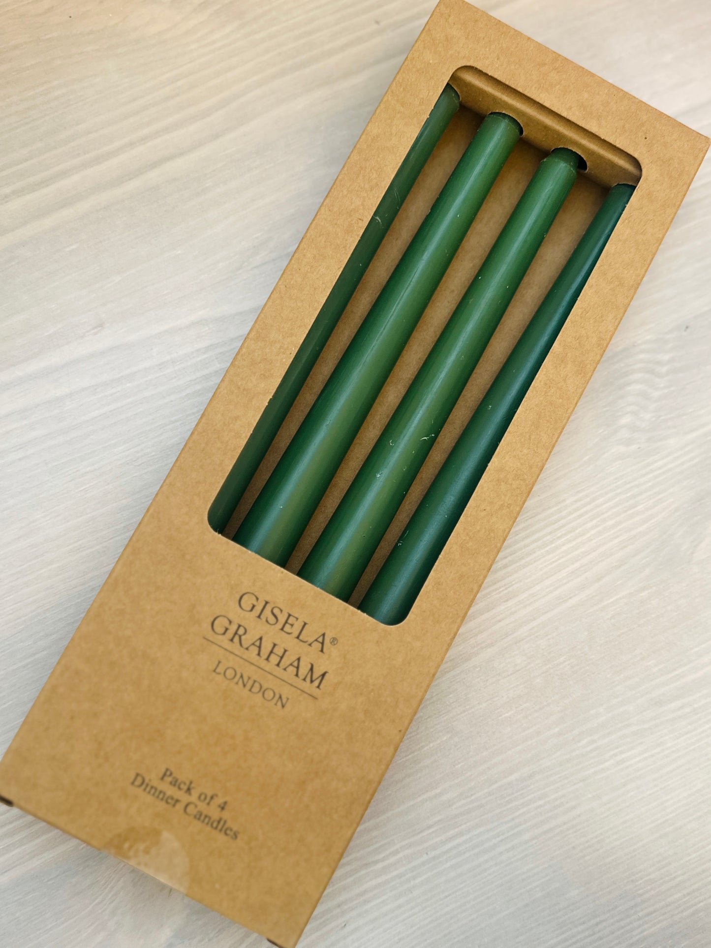 Pack of 4 Dark Green Taper candles